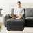 98.4" Modern Convertible Sectional Sofa L-shaped Couch With Storage Chaise, Oversized 3 Seat Sectional Sleeper Couch With Usb Charging Ports For Living Room-1171099216