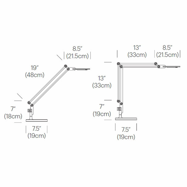 Link Desk Lamp, 33" H x 8.5" W x 7.5" D, Black