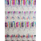Hand Knotted Abstract Area Rug in Beige/Multi