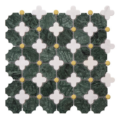 Marble Four-Leaf Clover Polished Mosaic Wall & Floor Tile