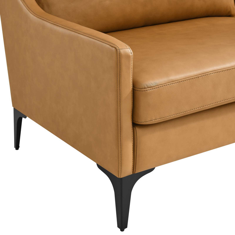 Modway Corland Leather Sofa, Tan Faux Leather