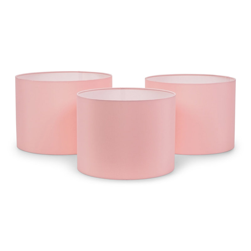 22cm H Blended Fabric Drum Pendant Shade, Pink