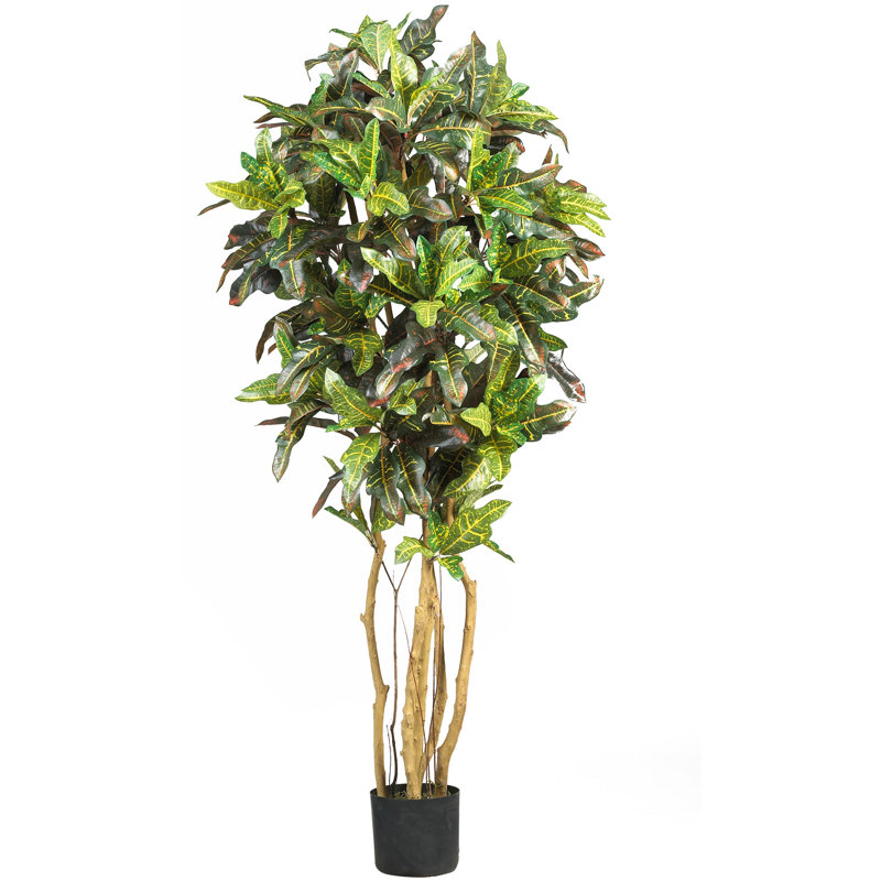 Bambou artificiel Croton en pot, H 60 po