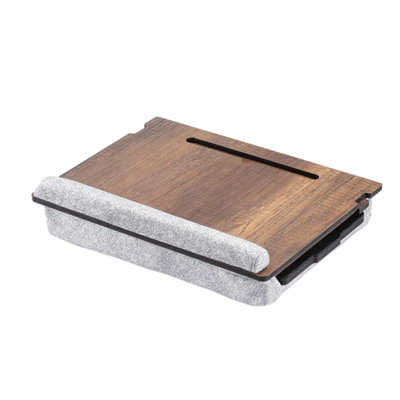 Laptop Tray ， Lap Tray with Cushion, Laptop Table for Bed ， Sofa, Adjustable Lap Desk, Portable Bed Table for Work ， Study, Ergonomic Wooden Stand for Home Office