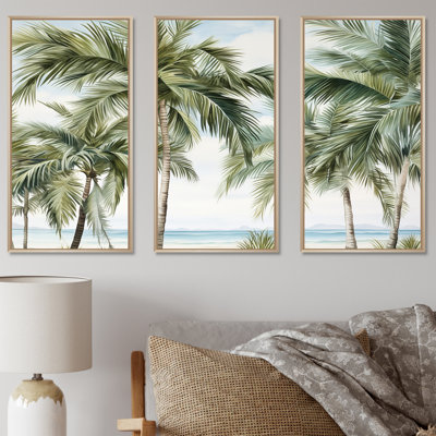 Palms Palm Trees On The Beach I - Palms & Palm Trees Wall Decor Set