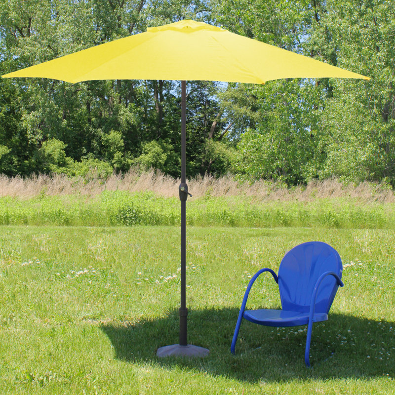 Parasol de marché 8 pi lb international, Jaune souci, Inclinaison à bouton-poussoir