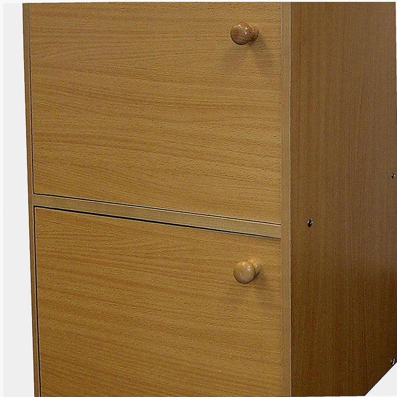Bibliothèque / bibliothèque en bois à deux niveaux de 24 pouces de hauteur, couleur naturelle