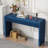 Rustic Console Table with 3 Fluted Drawers-118316685