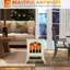 Foyer électrique sur pied 17 po, beige, 750 W / 1500 W, flamme de bûches réaliste, protection contre la surchauffe de 17 po et effet de flamme,