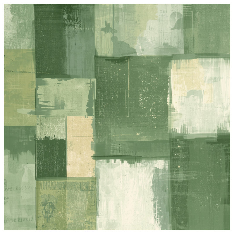 Green Beige Abstract Comforter, Queen