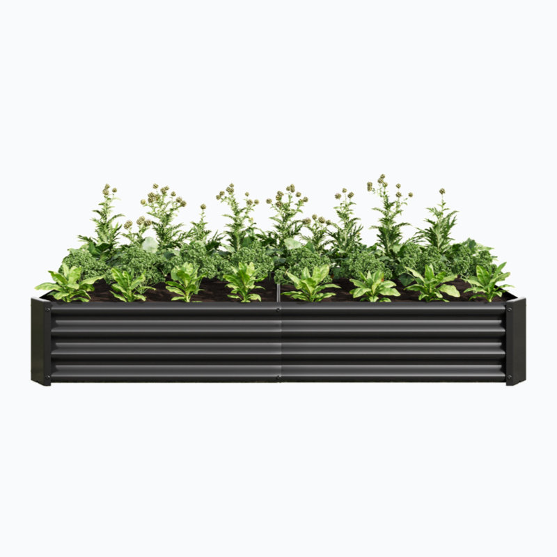 Wolbertus Metal Planter Bed, Black