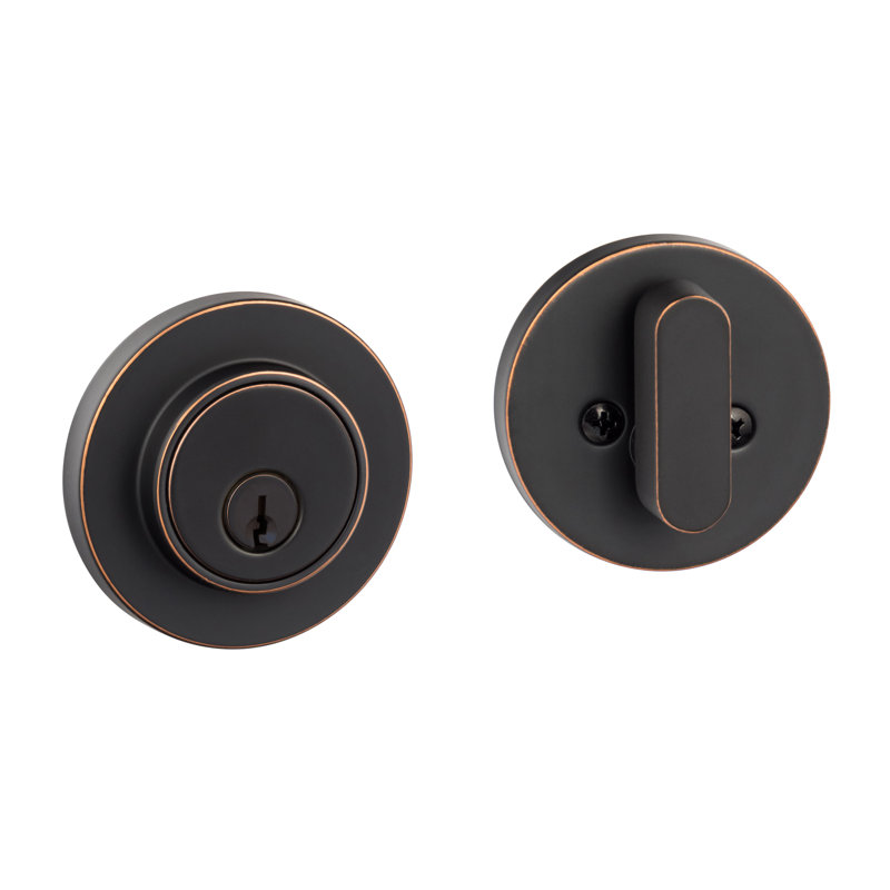 Modern Single Cylinder Deadbolt, Vintage Bronze