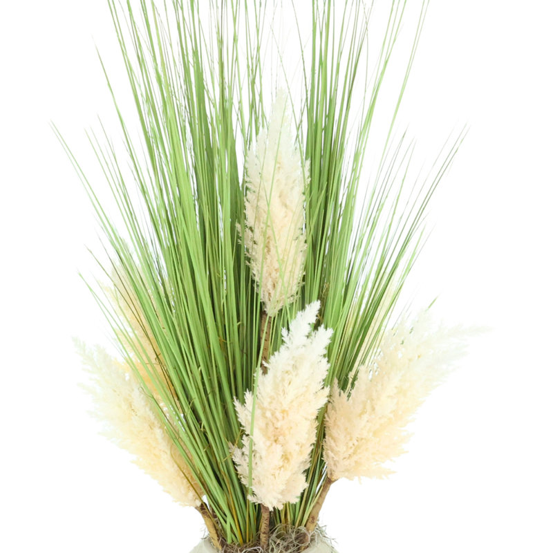 Pampas et herbe dans un vase en fibre de pierre