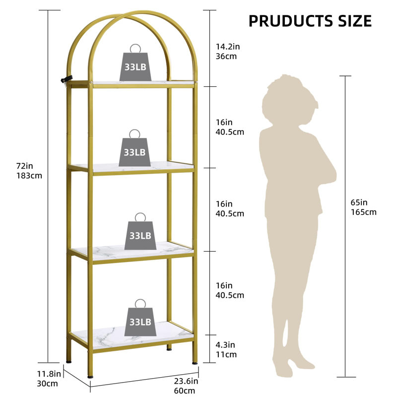 Bookcase, Gold/White