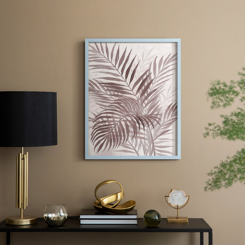 «Inverted Island Palms II», reproduction encadrée - bois massif, H 30 po x l 24 po, Bleu