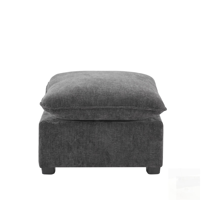 Module de repose-pieds pour canapé modulaire modulaire, assise large, chenille, Gris foncé