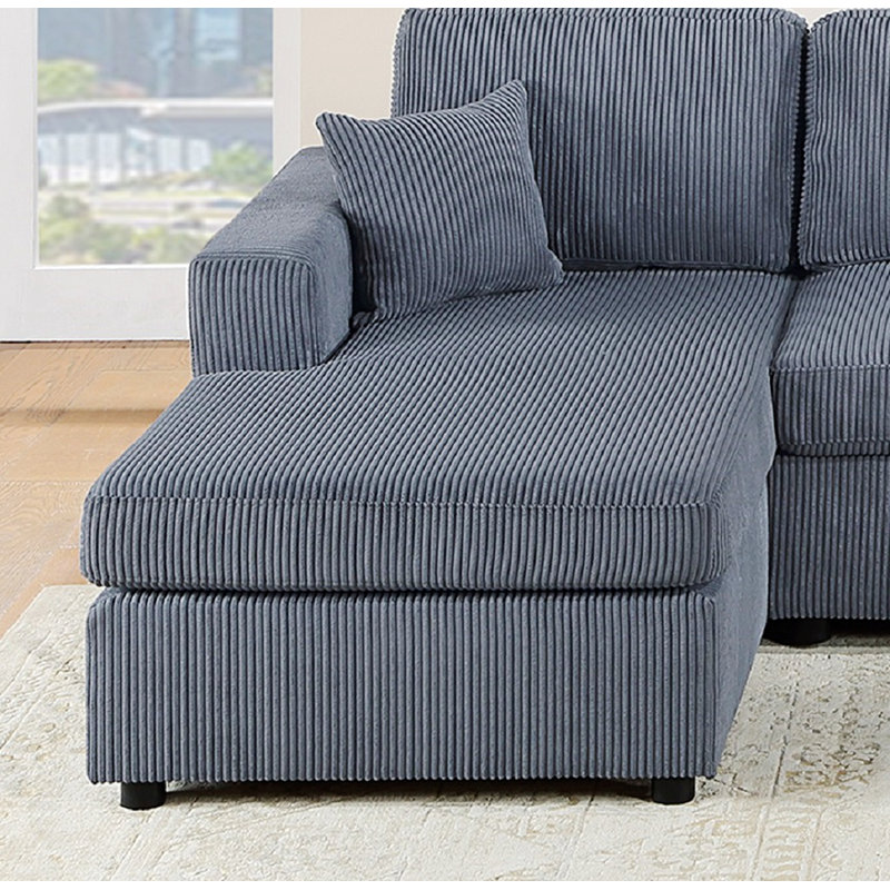 Navonte Modern Elegance Plush Seating Comfortable Loveseat with Gray Textured Fabric, Channel Tufting