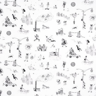 Schumacher X The New Yorker Joana Avillez's Street Scenes Fabric