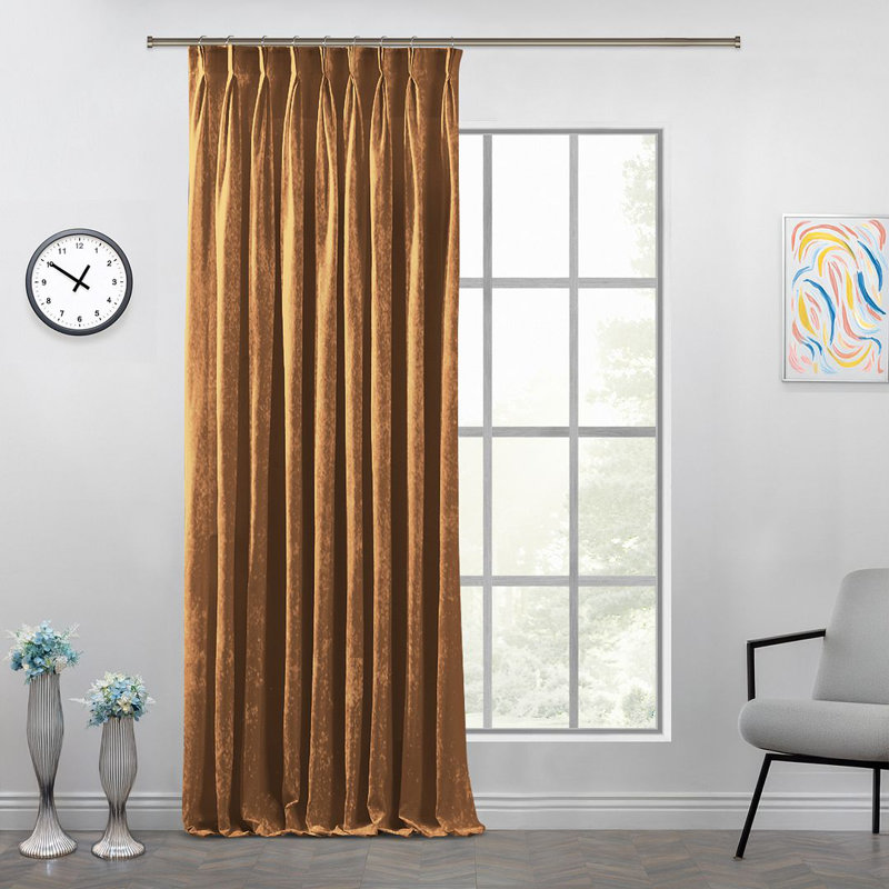 Room Darkening Single Curtain Panel, Golden Rod, 190cm Width x 145cm Drop
