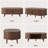 Coffee Table 42.5"W, Mid Century Modern Coffee Table With 360° Sliding Tambour Doors, Fluted Accent Center Table With Storage, Oval Small Coffee Table For Living Room-555412045