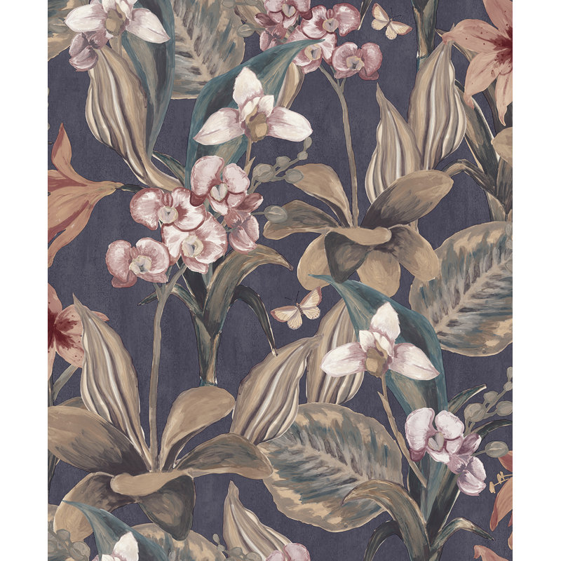 Saylesville Floral Double Roll, Dark Blue