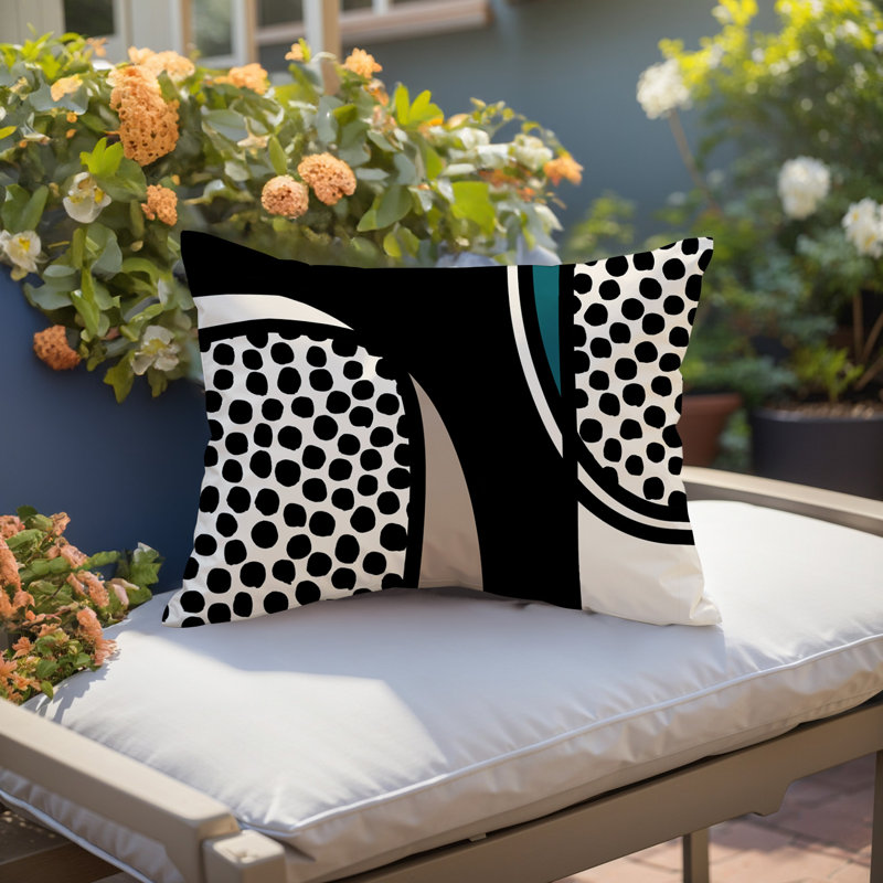 Coussin lombaire réversible intérieur / extérieur Jai Abstract, H 18 po x l 25 po, Émeraude