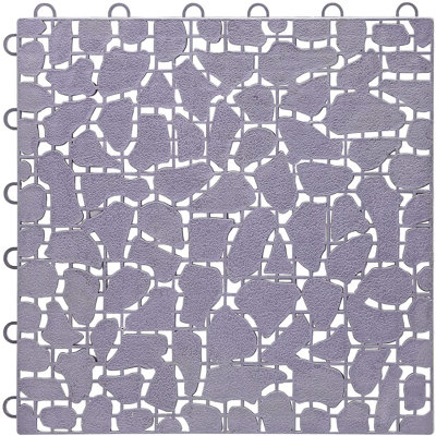 Kelseyville Interlocking 28cm x 28cm Plastic Mosaic Tile in Purple