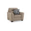 Fauteuil Oly surdimensionné avec 1 coussin décoratif, siège en polyester brun moka-121897293