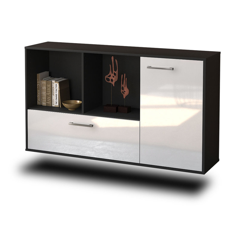 Palmdale Unfinished TV Stand for TVs up to 70", White/Anthracite