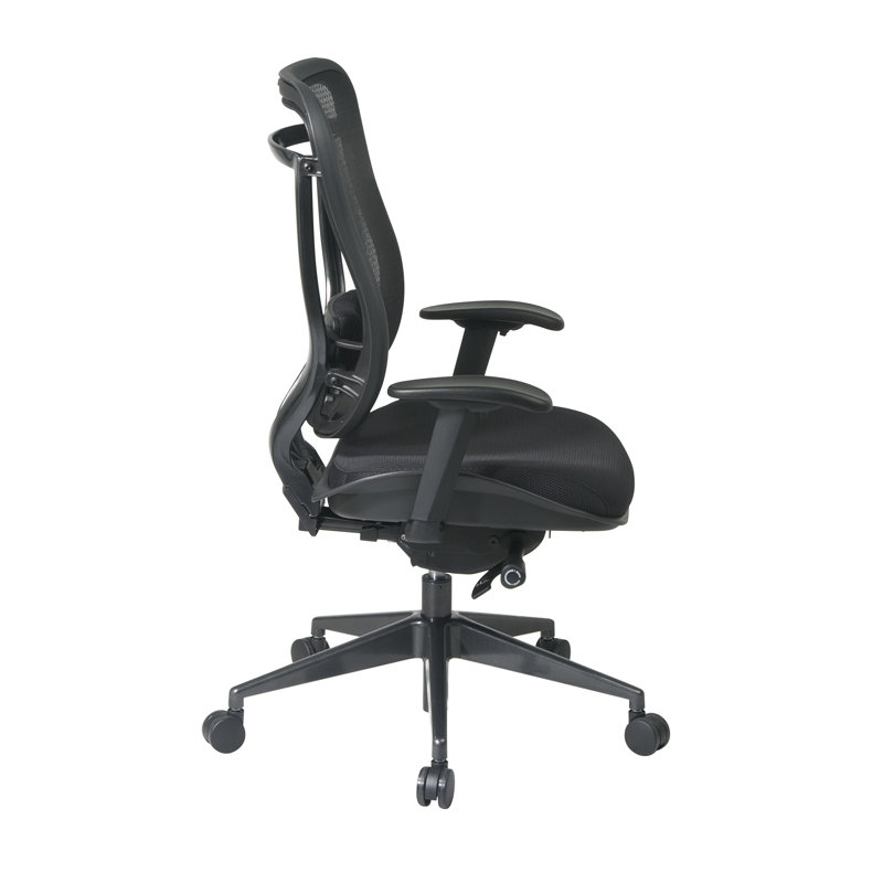 Chaise de travail en filet SPACE, Dossier Matrex et siège en filet, base en finitio