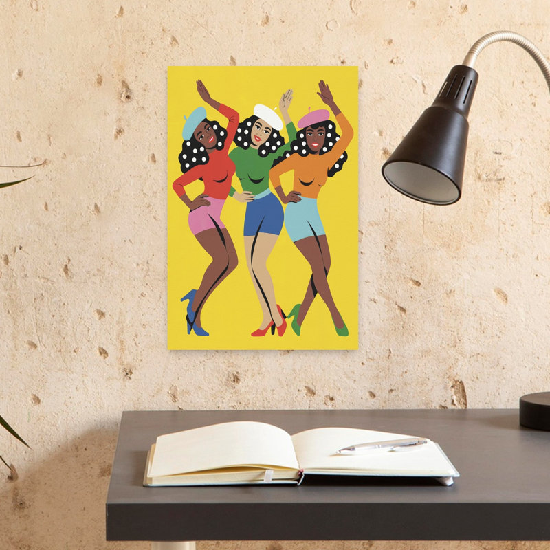 «Vibrant Dance», art mural rétro audacieux et coloré, H 18 po x l 12 po