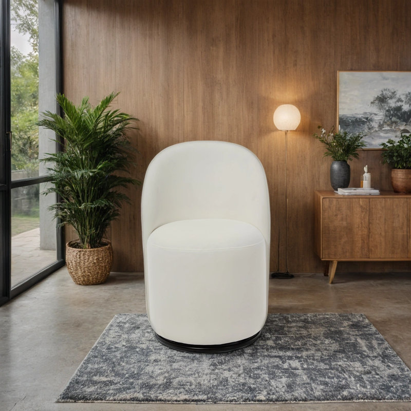 Fauteuil demi-tonneau Velvet, Crème