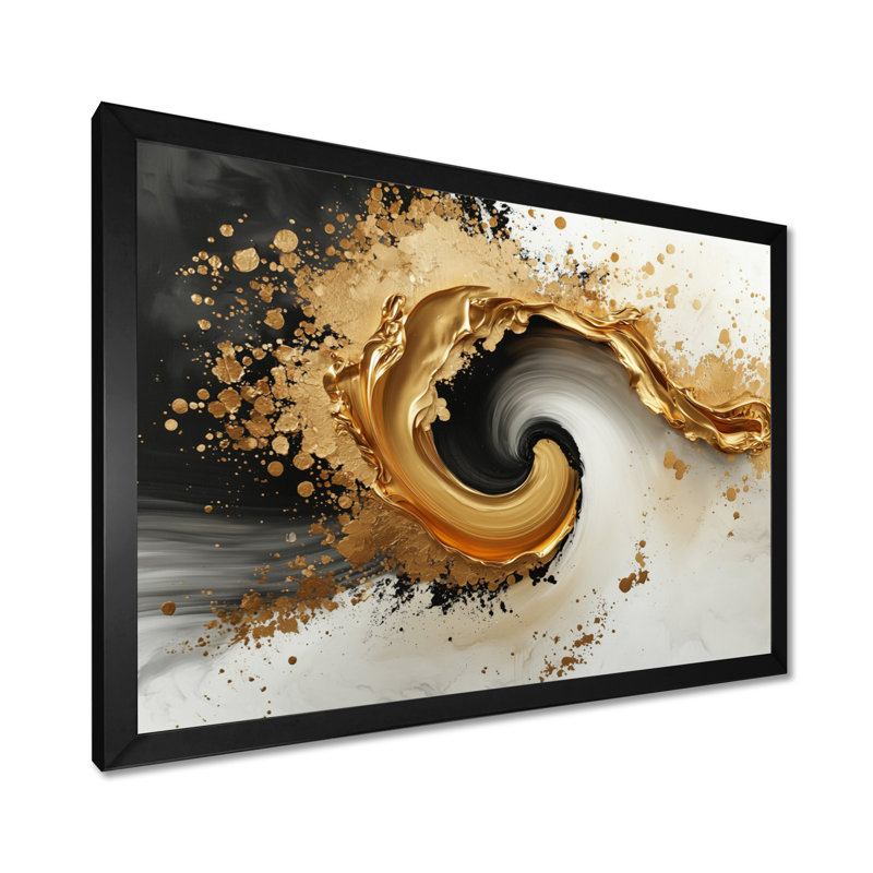 Vagues transitionnelles Goldern, Noir, Reproduction encadrée d'une seule photo, H 12 po x l 20 po