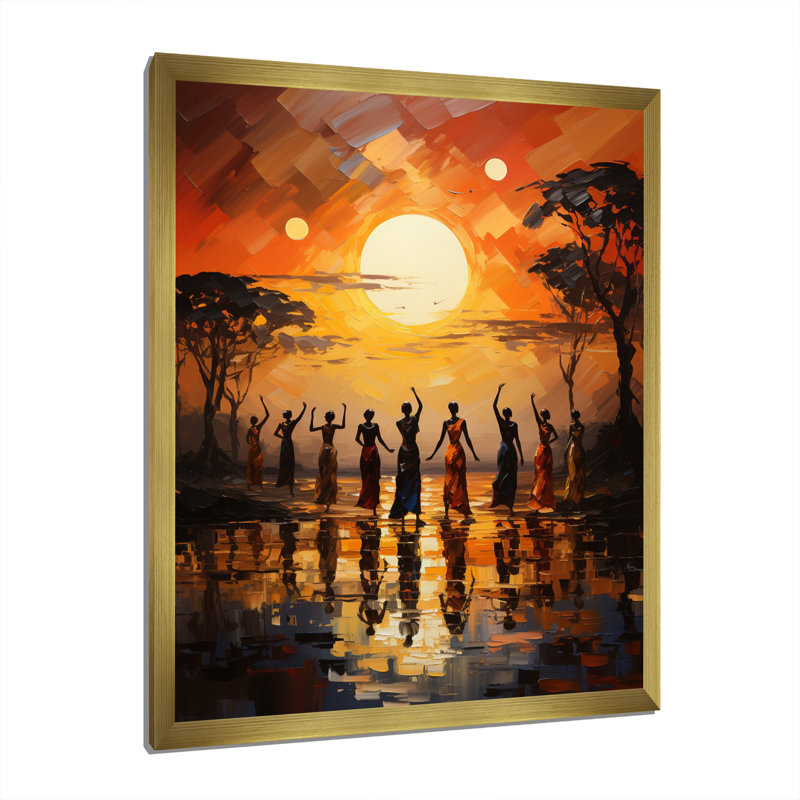 Kloman African Savannah Melody II, H 32 po x l 24 po x P 1 po, Cadre doré simple