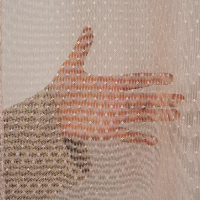 Extra Long and Extra Wide Dots Lace Patterned Sheer Curtain Panels, 100" W x 120" L, Pink