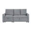 Canapé Swin avec méridienne coulissante et rangement, velours côtelé gris, 70 po