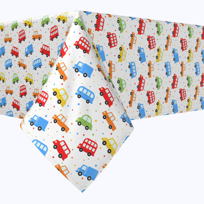 Rectangular Tablecloth, 100% Cotton, 52X120", Automobile Repeat