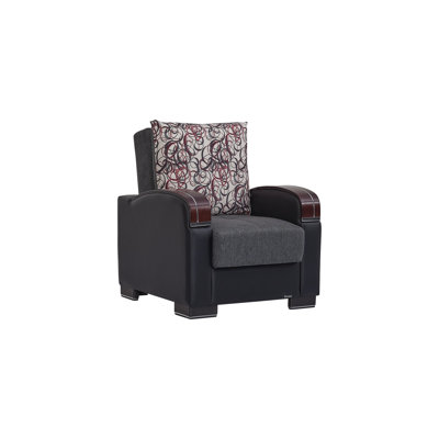 Norridge Mobimax Fabric Upholstered Convertible 3-in-1 Sleeper Arm Chair With Storage