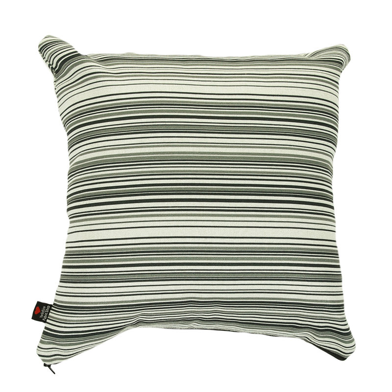 Aloysius Striped Square Cushion, Medium, White