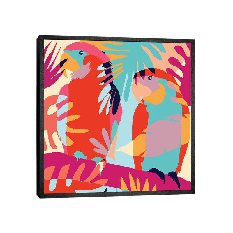 Couples That Camouflage Together, Stay Together - Painting on Canvas, 45.72cm H x 45.72cm W x 3.81cm D, Black Framed