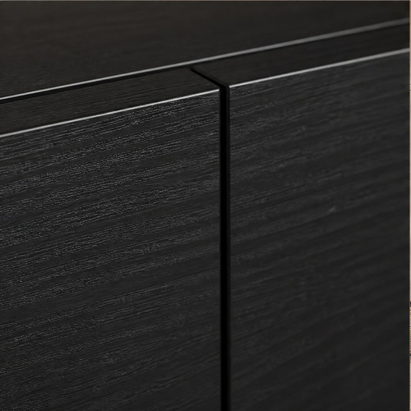 Meuble télé flottant Colima, Grain de bois noir