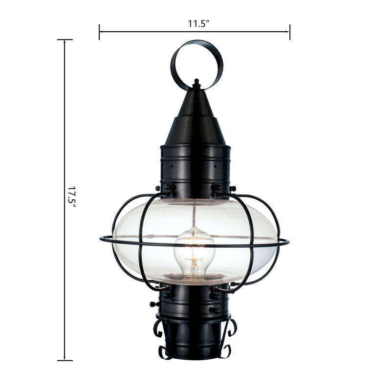Lampadaire d'extérieur 1 lumière de 17,5 po de hauteur Guilain - noir