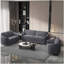 Fauteuil d'appoint gris à dossier lâche