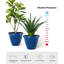 Ensemble de 2 pots à fleurs ronds en céramique artificielle bleu cobalt 15,5 "-995547849-995547891