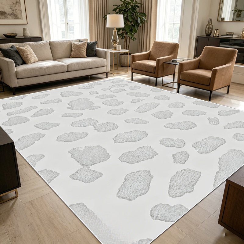 1PC Neutral Tonal Irregular Spot area rugs for Living Room, Soft and Comfortable, Suitable for all seasons, easy-to-maintain, machine washable Indoor floor mat, Under Table Farmhouse suitable for dining room, bedroom, entryway, home office, kitchen,