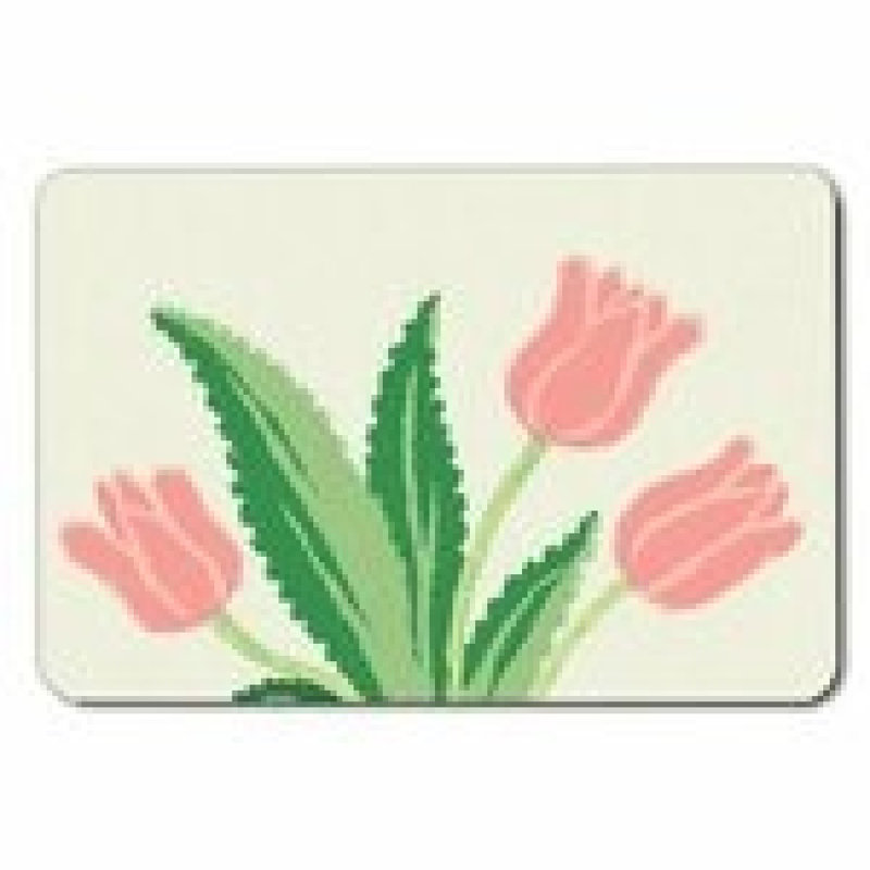 Doux tapis de bain tulipe rose 16 x 24, accent frais pour l'entrée de la salle de bain