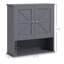 Armoire murale de salle de bain grise avec attrait et tablettes réglables pour un rangement efficace