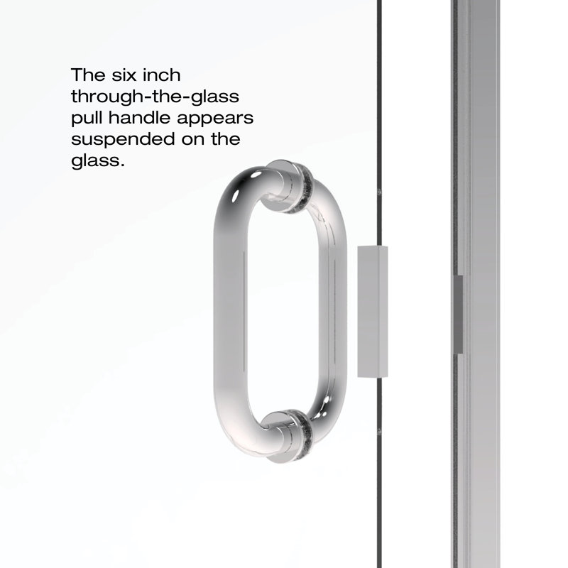 Infinity 57" W x 72.13" H Framed Shower Door, Silver, AquaGlideXP clear
