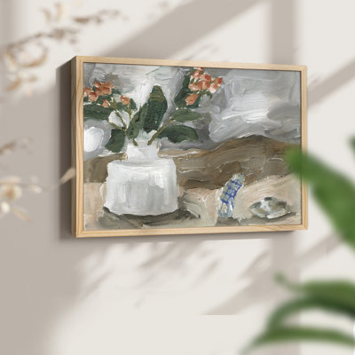 Vase of Pink Flowers III -Framed Print - Restickable