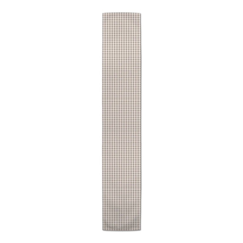Synn Rectangular Plaid Table Runner, 72" x 16", Tan